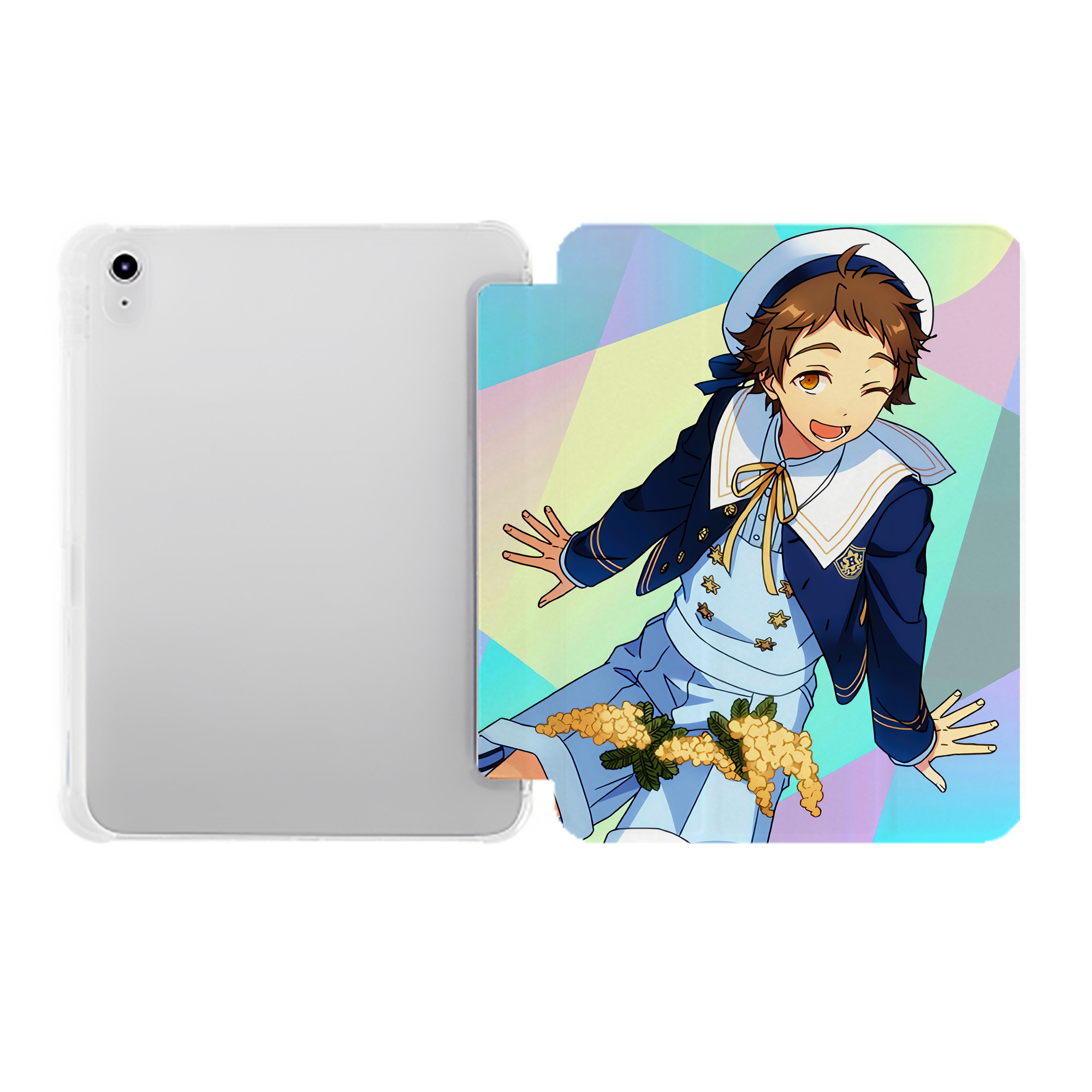 （画像用） あんさんぶるスターズ! Ensemble Stars IPad ケース ペン収納付き 三つ折りスタンド PUレザー×シリコン 対応機種9.5/10.5/10.9インチ